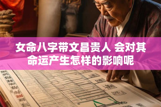 女命八字带文昌贵人 会对其命运产生怎样的影响呢