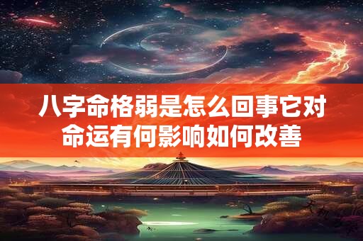 八字命格弱是怎么回事它对命运有何影响如何改善