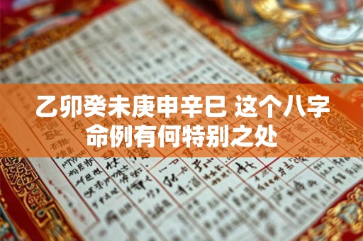 乙卯癸未庚申辛巳 这个八字命例有何特别之处