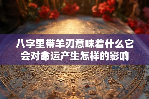 八字里带羊刃意味着什么它会对命运产生怎样的影响