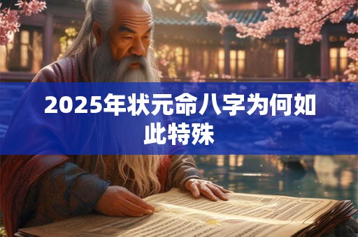2025年状元命八字为何如此特殊