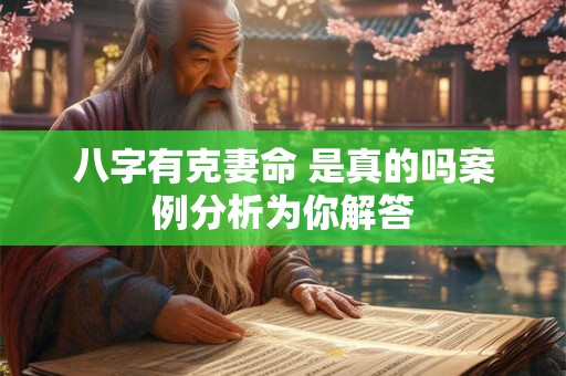 八字有克妻命 是真的吗案例分析为你解答