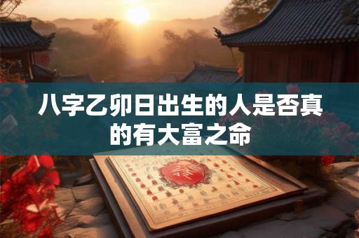 八字乙卯日出生的人是否真的有大富之命