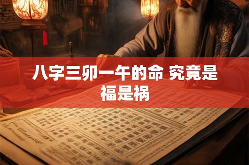 八字三卯一午的命 究竟是福是祸