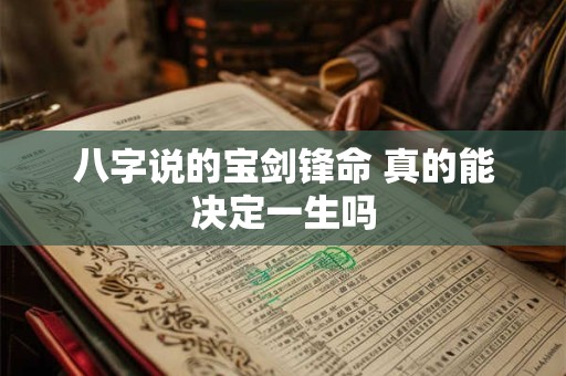 八字说的宝剑锋命 真的能决定一生吗