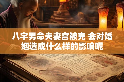 八字男命夫妻宫被克 会对婚姻造成什么样的影响呢