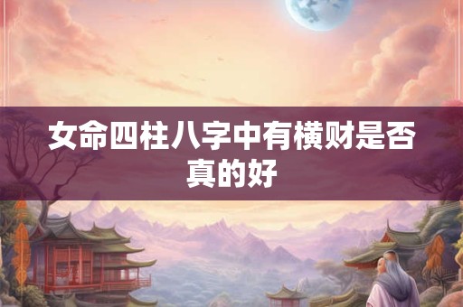 女命四柱八字中有横财是否真的好