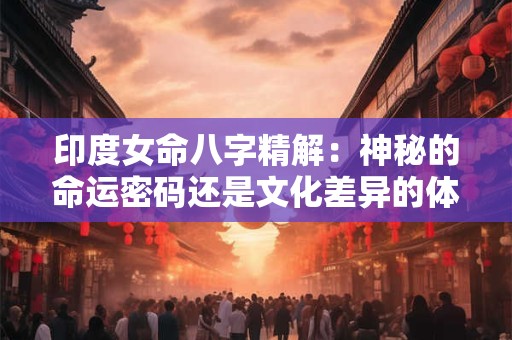 印度女命八字精解：神秘的命运密码还是文化差异的体现