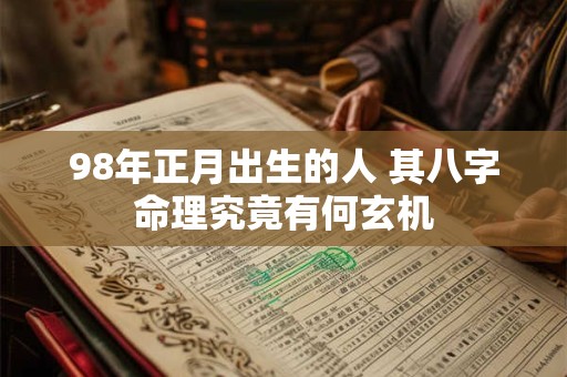 98年正月出生的人 其八字命理究竟有何玄机