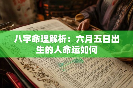 八字命理解析：六月五日出生的人命运如何