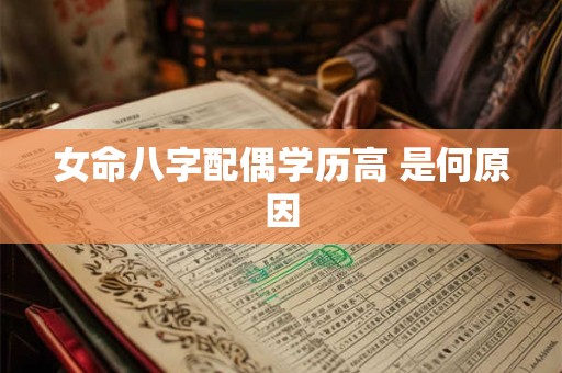女命八字配偶学历高 是何原因