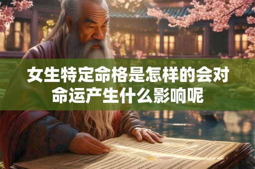 女生特定命格是怎样的会对命运产生什么影响呢 女生特定命格是怎样的会对命运产生什么影响呢