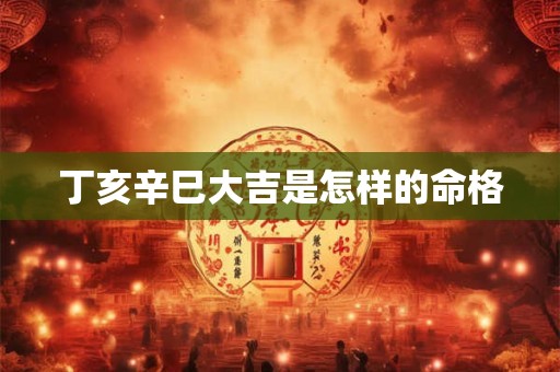 丁亥辛巳大吉是怎样的命格