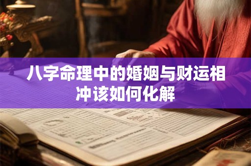 八字命理中的婚姻与财运相冲该如何化解