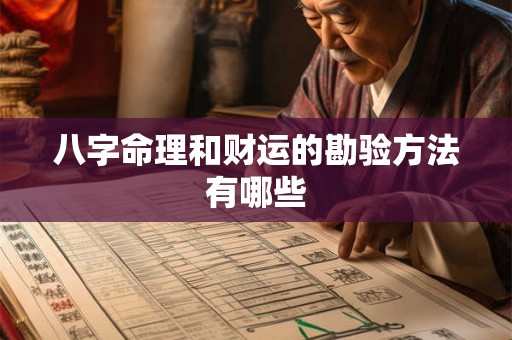 八字命理和财运的勘验方法有哪些