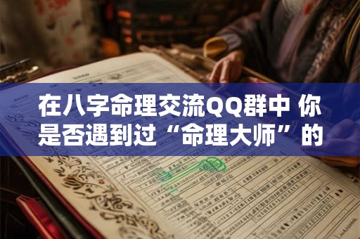 在八字命理交流QQ群中 你是否遇到过“命理大师”的忽悠