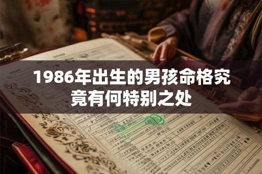 1986年出生的男孩命格究竟有何特别之处