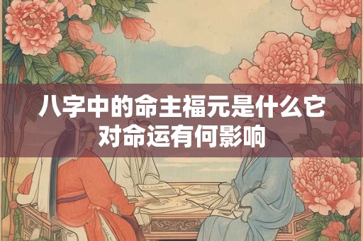 八字中的命主福元是什么它对命运有何影响