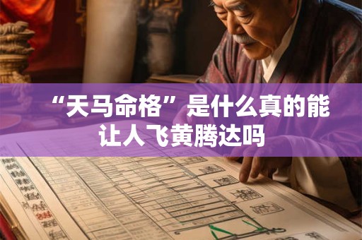 “天马命格”是什么真的能让人飞黄腾达吗