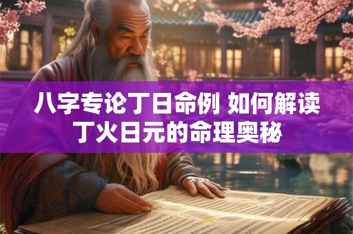 八字专论丁日命例 如何解读丁火日元的命理奥秘