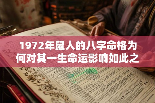 1972年鼠人的八字命格为何对其一生命运影响如此之大