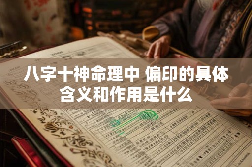八字十神命理中 偏印的具体含义和作用是什么