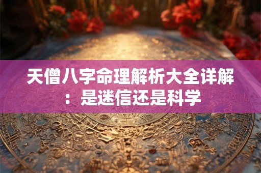 天僧八字命理解析大全详解：是迷信还是科学