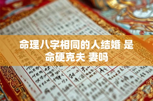 命理八字相同的人结婚 是命硬克夫 妻吗