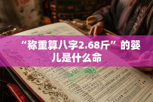 “称重算八字2.68斤”的婴儿是什么命