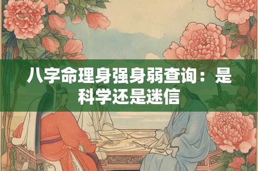 八字命理身强身弱查询：是科学还是迷信
