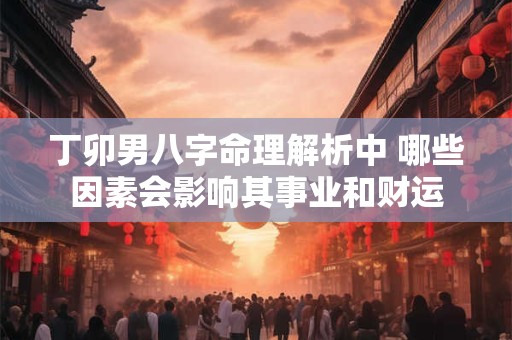 丁卯男八字命理解析中 哪些因素会影响其事业和财运