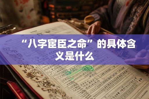 “八字宦臣之命”的具体含义是什么