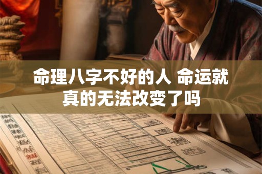 命理八字不好的人 命运就真的无法改变了吗