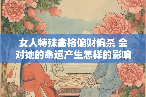 女人特殊命格偏财偏杀 会对她的命运产生怎样的影响