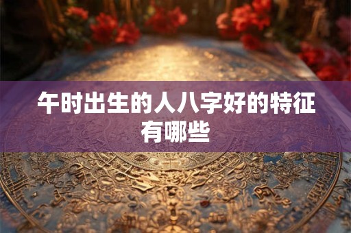 午时出生的人八字好的特征有哪些