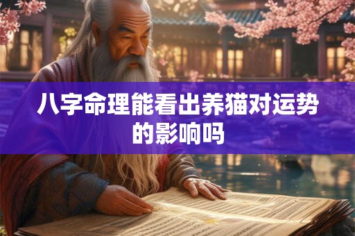 八字命理能看出养猫对运势的影响吗
