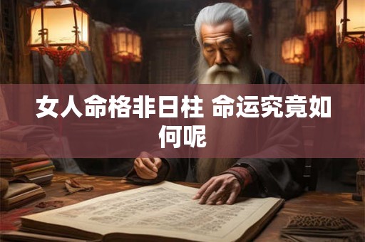 女人命格非日柱 命运究竟如何呢