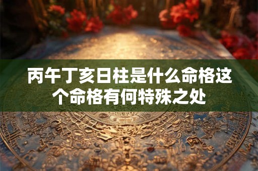 丙午丁亥日柱是什么命格这个命格有何特殊之处 丙午丁亥日柱是什么命格这个命格有何特殊之处