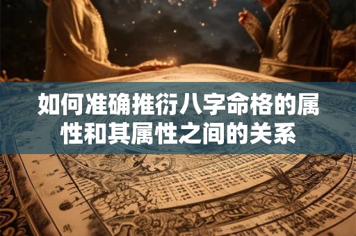 如何准确推衍八字命格的属性和其属性之间的关系