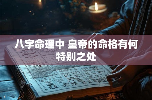 八字命理中 皇帝的命格有何特别之处
