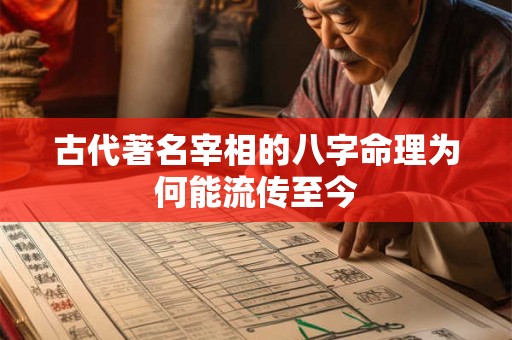 古代著名宰相的八字命理为何能流传至今