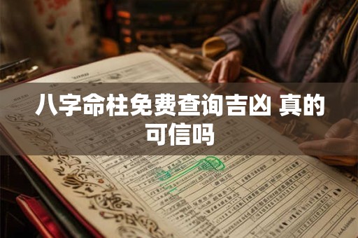 八字命柱免费查询吉凶 真的可信吗