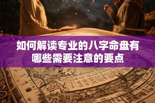 如何解读专业的八字命盘有哪些需要注意的要点