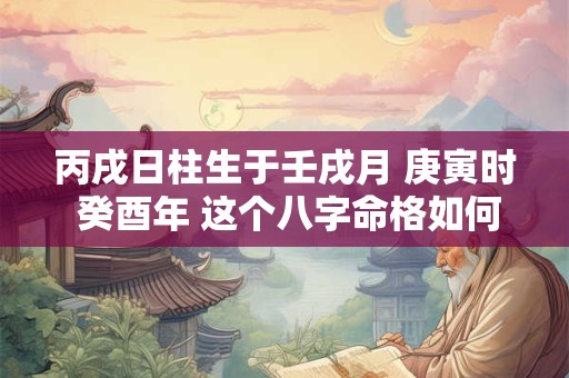 丙戌日柱生于壬戌月 庚寅时 癸酉年 这个八字命格如何