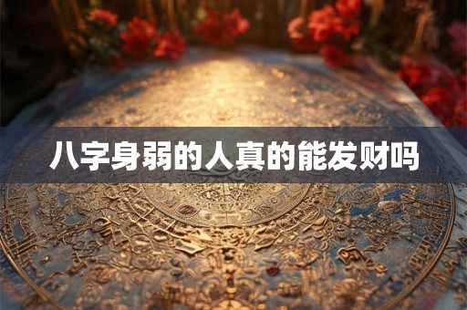 八字身弱的人真的能发财吗