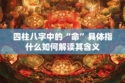 四柱八字中的“命”具体指什么如何解读其含义