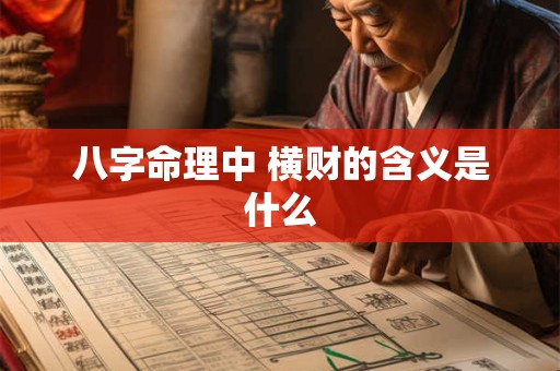 详细阅读:八字命理中 横财的含义是什么 八字命理中 横财的含义是什么