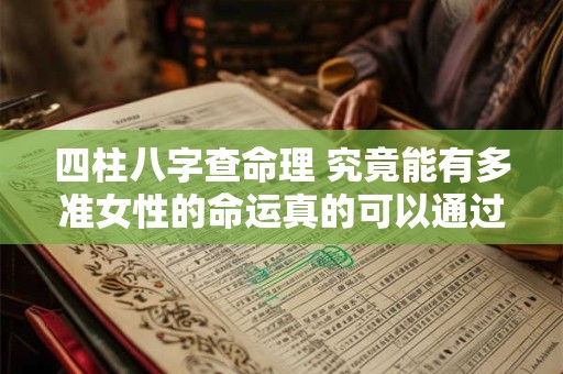四柱八字查命理 究竟能有多准女性的命运真的可以通过八字预测吗