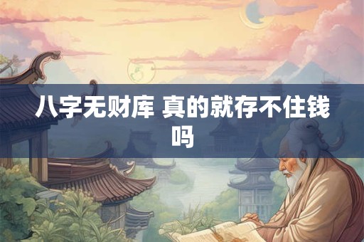 详细阅读:八字无财库 真的就存不住钱吗 八字无财库 真的就存不住钱吗