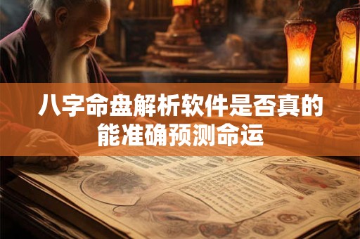 八字命盘解析软件是否真的能准确预测命运